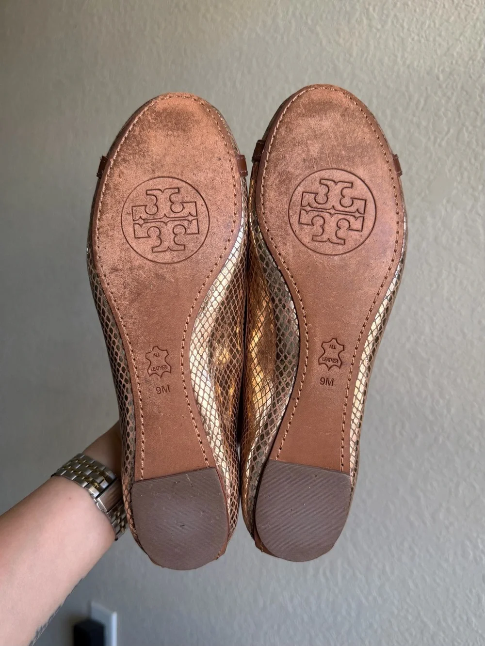 Tory Burch Aaden Ballet Mirror Snake Print Flats